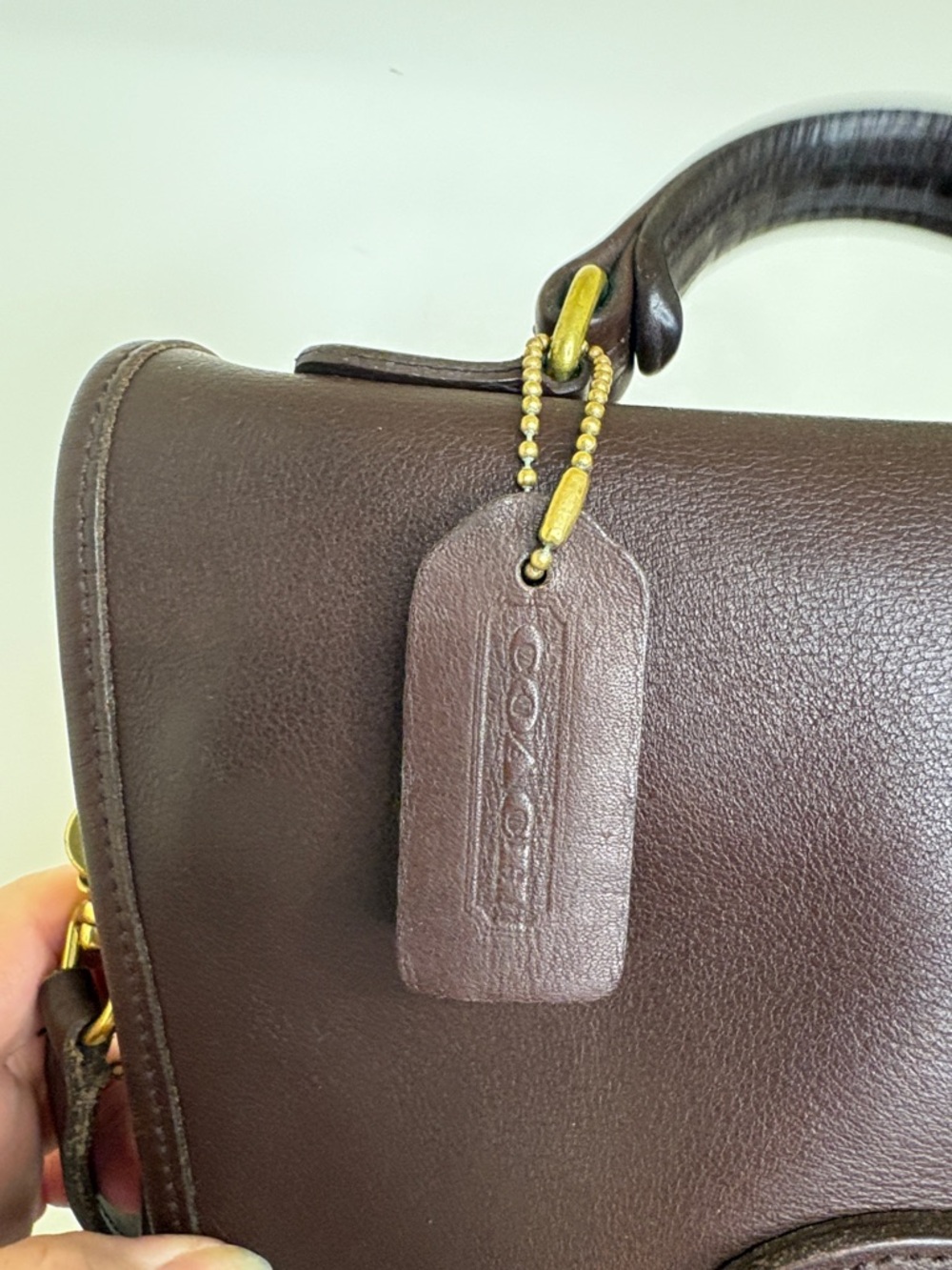 Vintage Coach Station Bag Dark Brown Leather Crossbody Satchel with COA - Picture 5 of 10